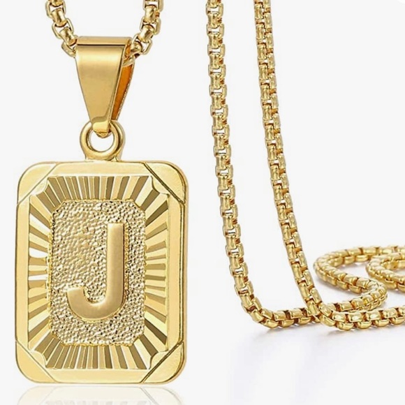 Jewelry - Letter J Initial Necklace - Adjustable Length